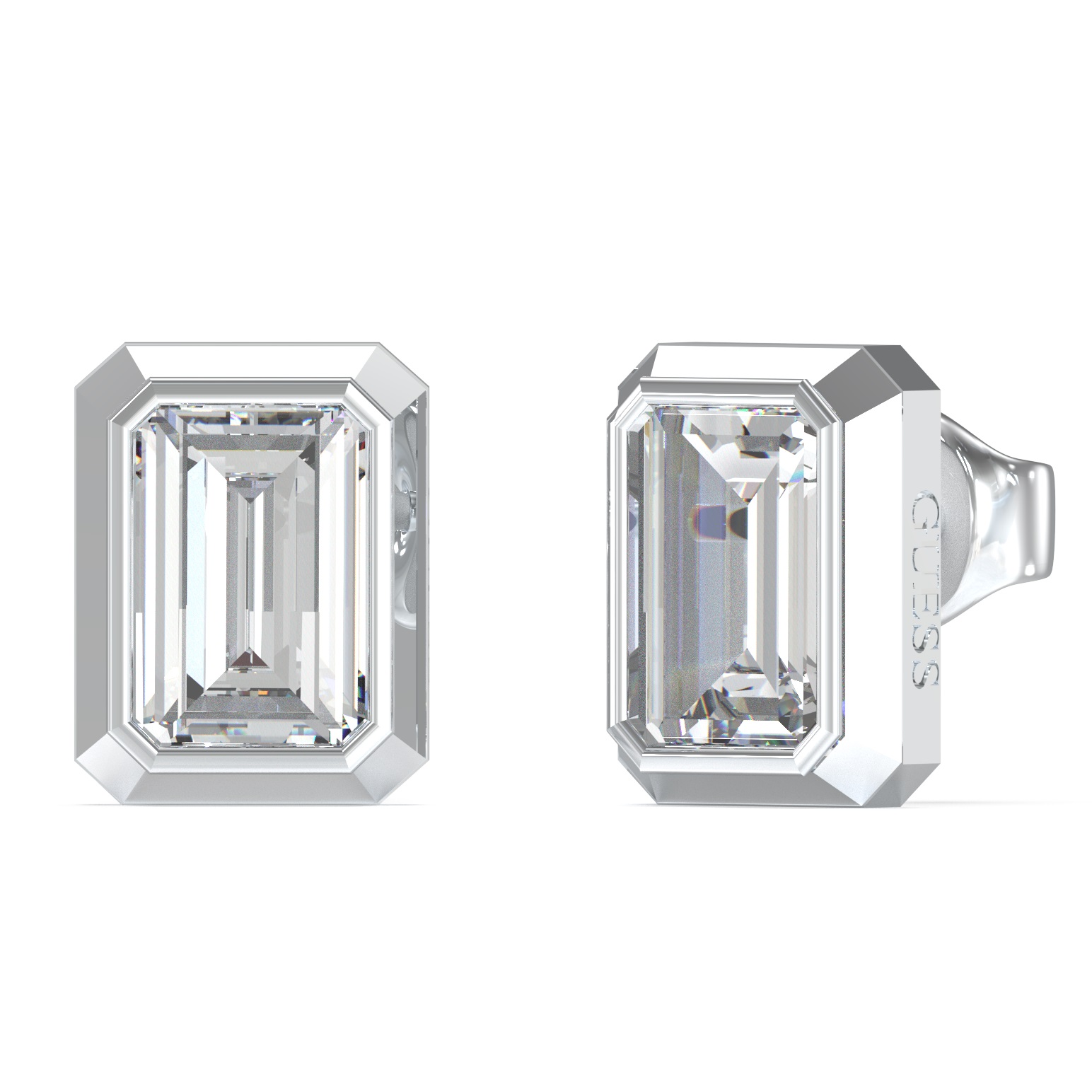 ΣΚΟΥΛΑΡΙΚΙΑ Μονόπετρα 4G Light GUESS Jewellery από Ανοξείδωτο Ατσάλι και Πέτρες Ζιργκόν JUBE05250JWRHT/U - 