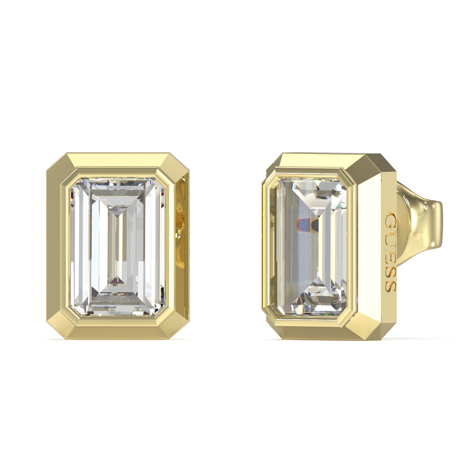 ΣΚΟΥΛΑΡΙΚΙΑ Μονόπετρα 4G Light GUESS Jewellery από Επιχρυσωμένο Ανοξείδωτο Ατσάλι και Πέτρες Ζιργκόν JUBE05250JWYGT/U - 