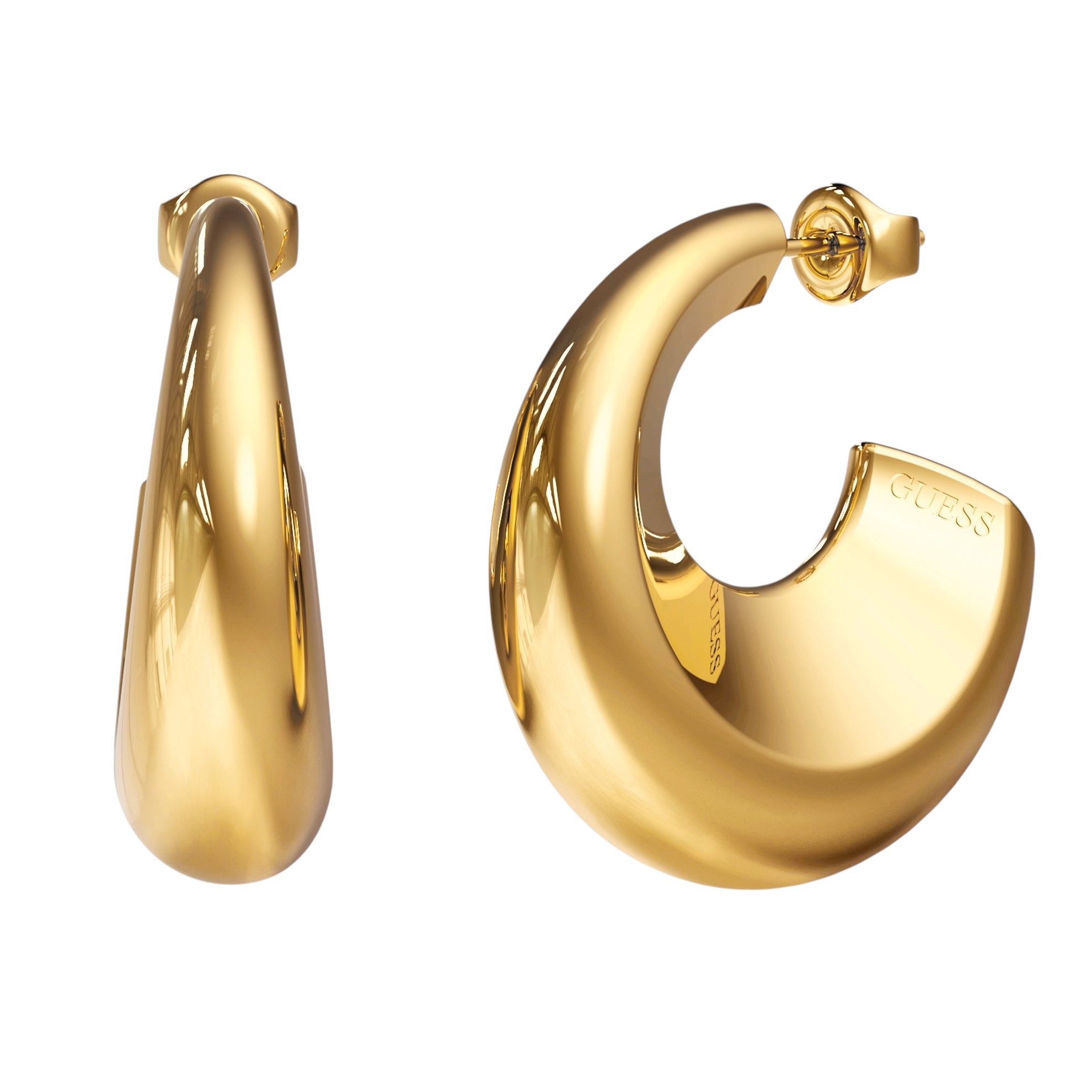 GUESS Jewellery Berbera Hoop Earrings Gold Plated Stainless Steel JUBE05338JWYGT/U - 1