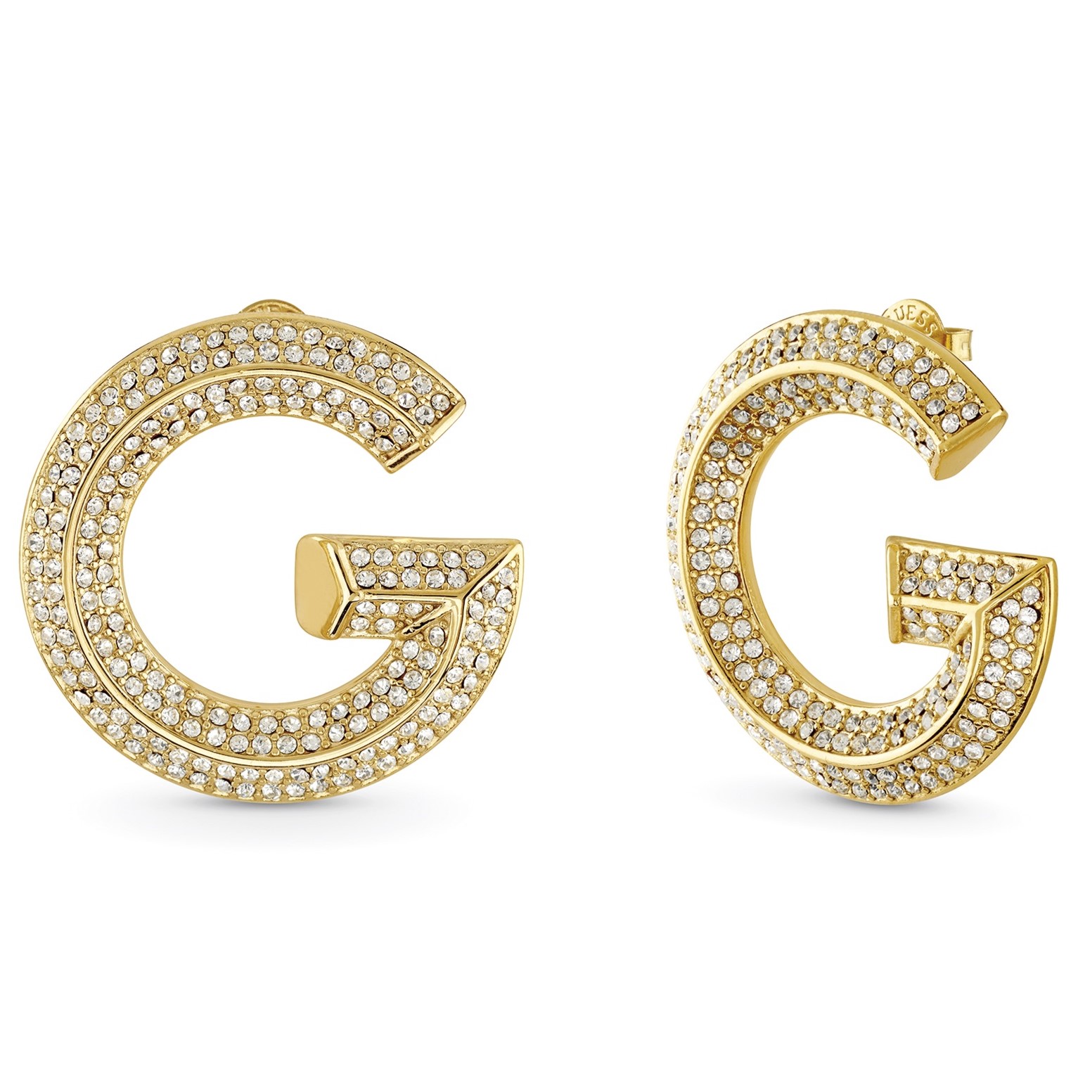 GUESS Jewellery G Crystal Full Stone Earrings Gold Plated Stainless Steel with Zircon Stones JUBE05434JWYGT/U - 1