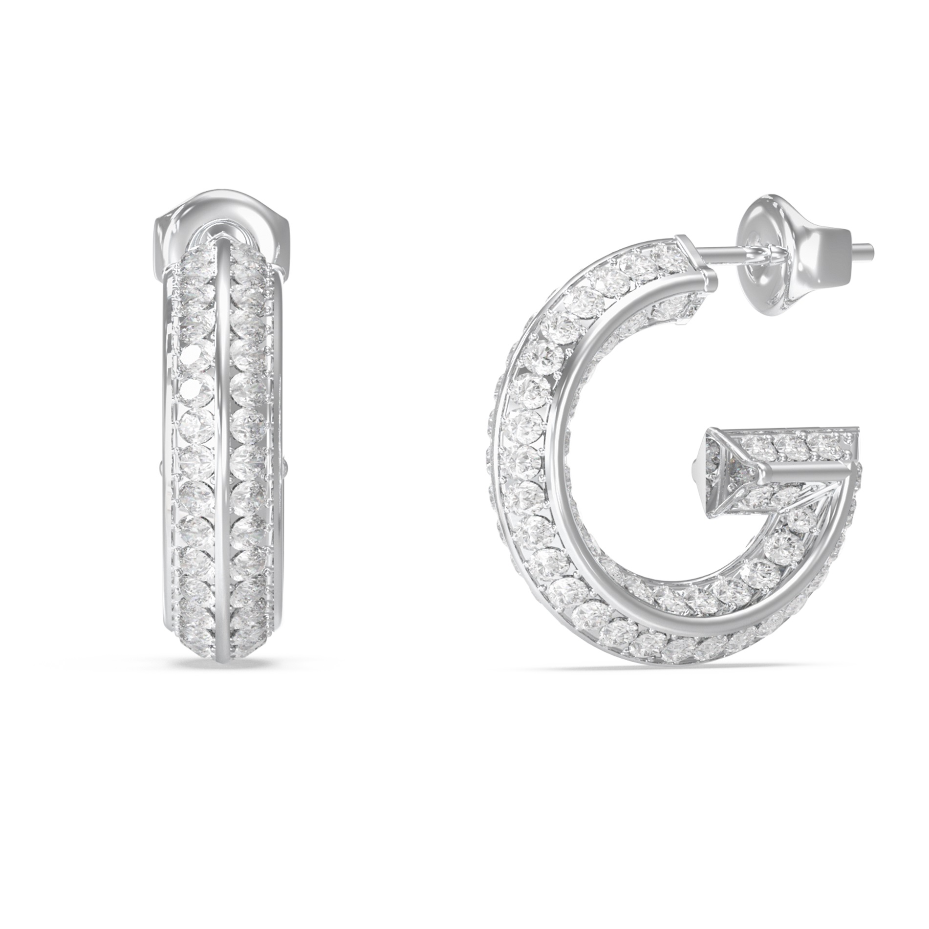 ΣΚΟΥΛΑΡΙΚΙΑ G Crystal GUESS Jewellery Ασημί Ανοξείδωτο Ατσάλι με Πέτρες Ζιργκόν JUBE05444JWRHT/U - 1