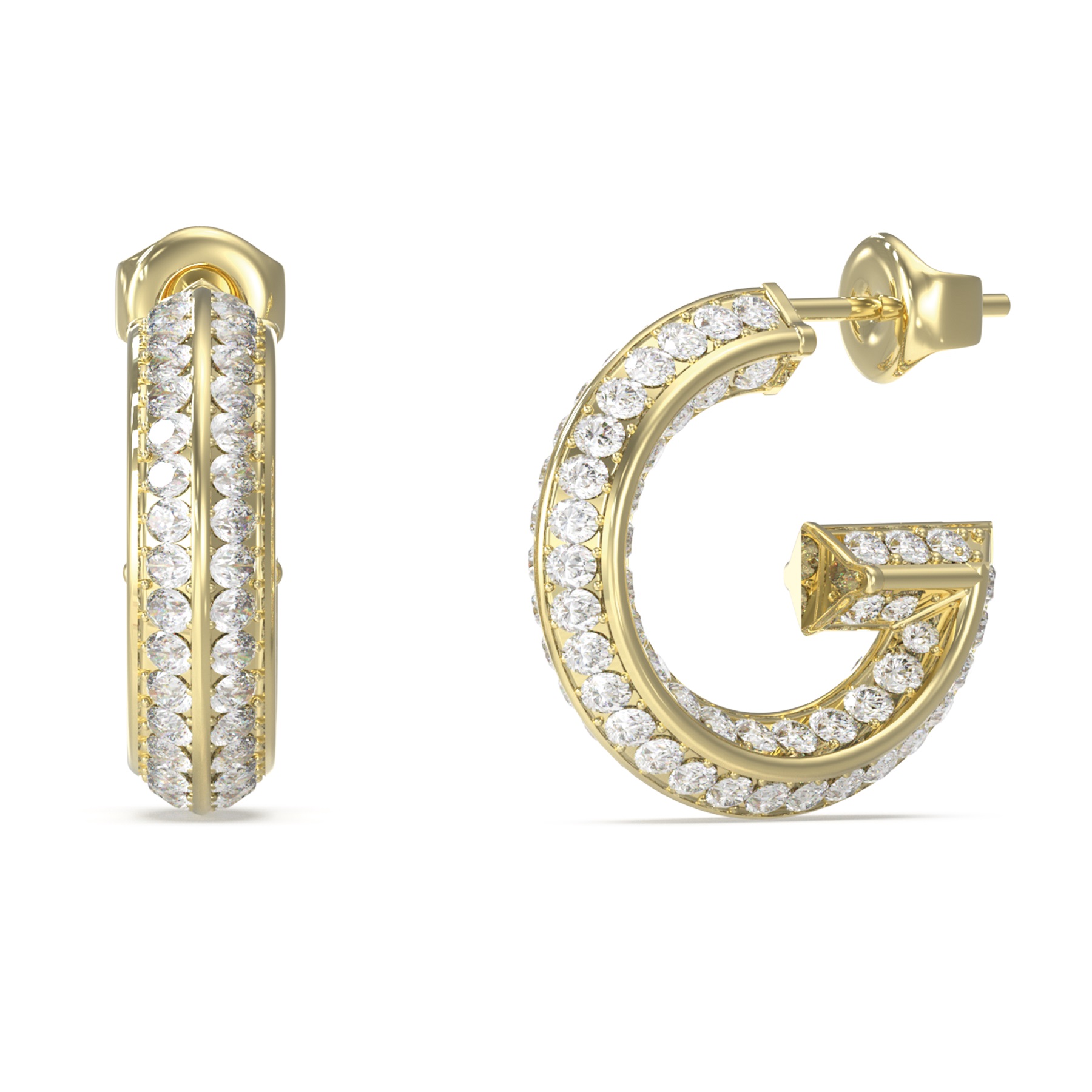 ΣΚΟΥΛΑΡΙΚΙΑ Πετράτα G Crystal GUESS Jewellery Επιχρυσωμένο Ανοξείδωτο Ατσάλι και Πέτρες Ζιργκόν JUBE05444JWYGT/U - 