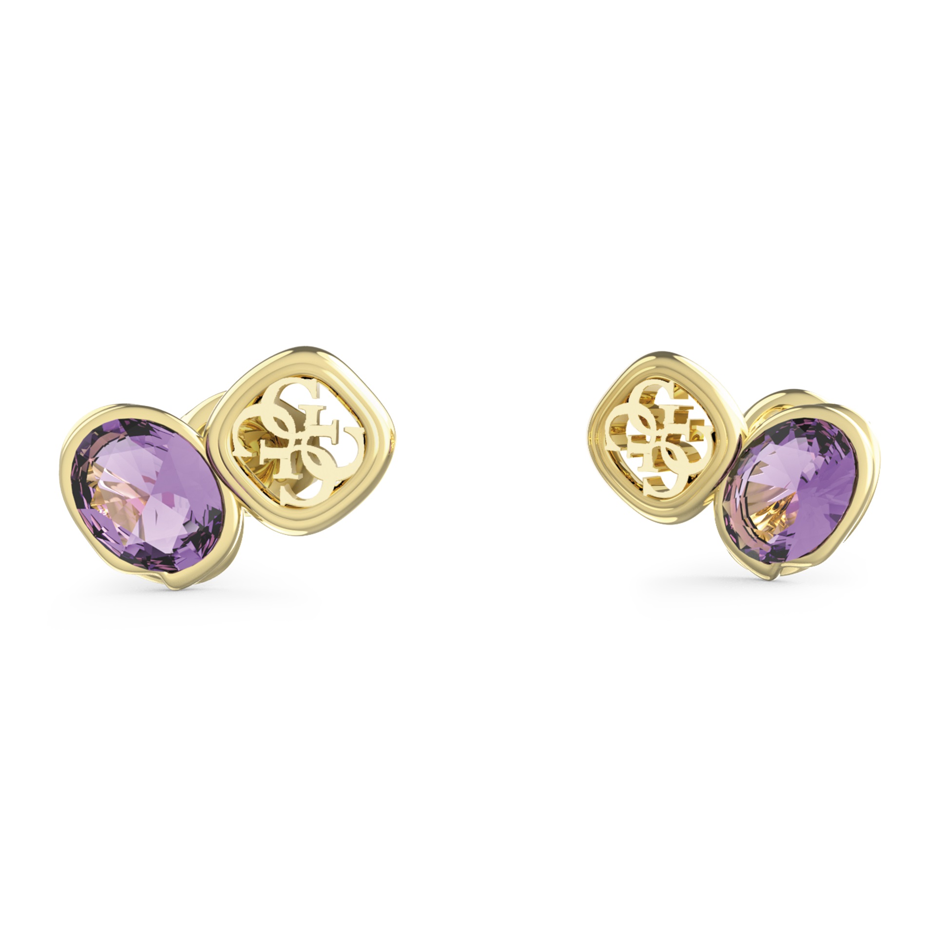 GUESS Jewellery Earrings Gold Plated Stainless Steel with Zircon Stones JUBE05572JWYGMCT/U - 