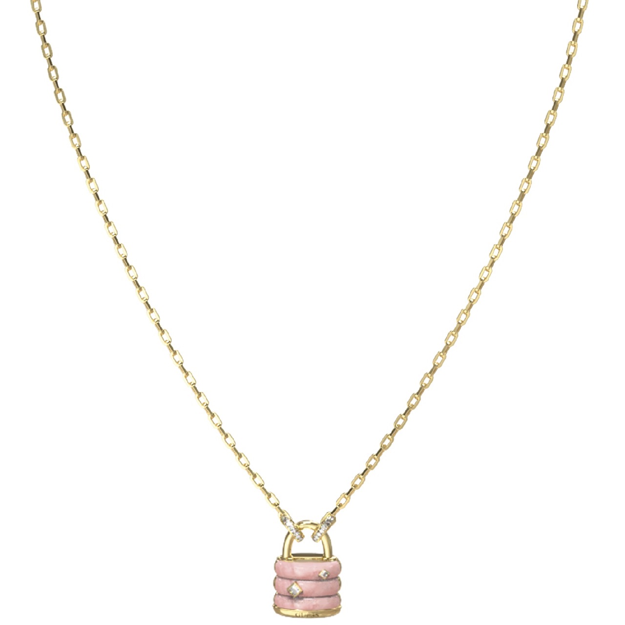 GUESS Jewellery My Secret Necklace from Gold Plated Stainless Steel with Zircon Stones JUBN05411JWYGRST/U - 