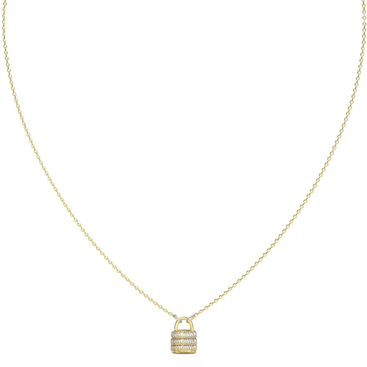 GUESS Jewellery My Secret Necklace from Gold Plated Stainless Steel with Zircon Stones JUBN05417JWYGT/U - 