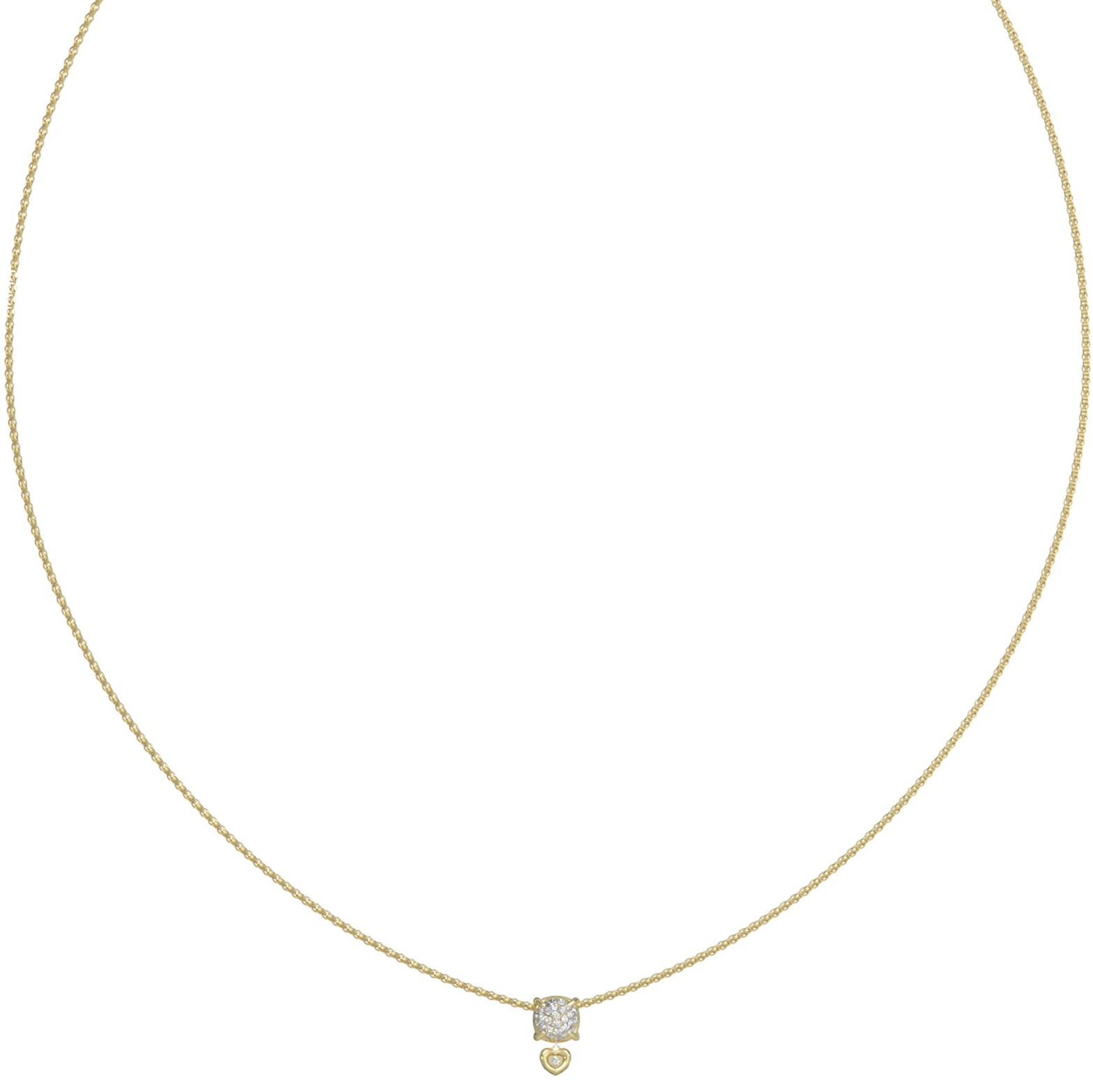ΚΟΛΙΕ L.O.V.E. GUESS Jewellery από Επιχρυσωμένο Ανοξείδωτο Ατσάλι με Πέτρες Ζιργκόν JUBN05467JWYGT/U - 