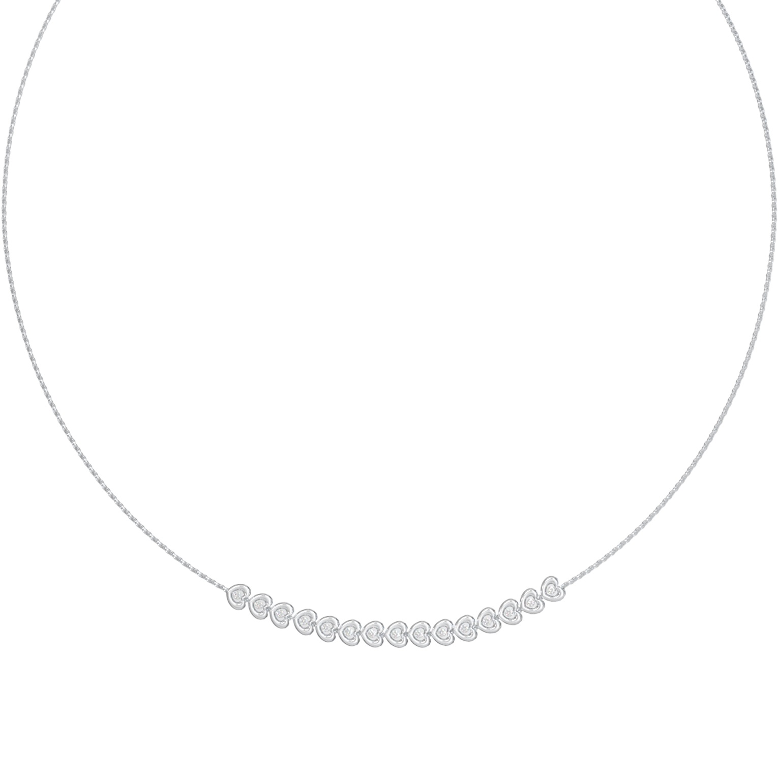ΚΟΛΙΕ L.O.V.E. GUESS Jewellery από Ανοξείδωτο Ατσάλι με Πέτρες Ζιργκόν JUBN05471JWRHT/U - 