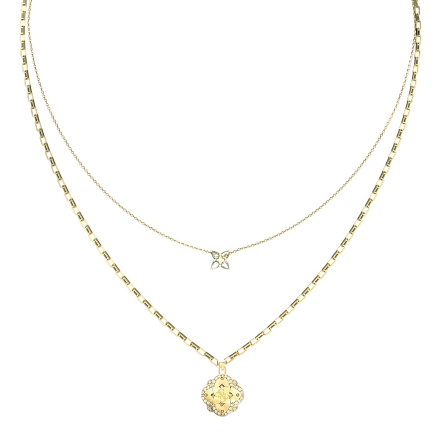ΚΟΛΙΕ Wildflower GUESS Jewellery από Επιχρυσωμένο Ανοξείδωτο Ατσάλι με Πέτρες Ζιργκόν JUBN05507JWYGT/U - 