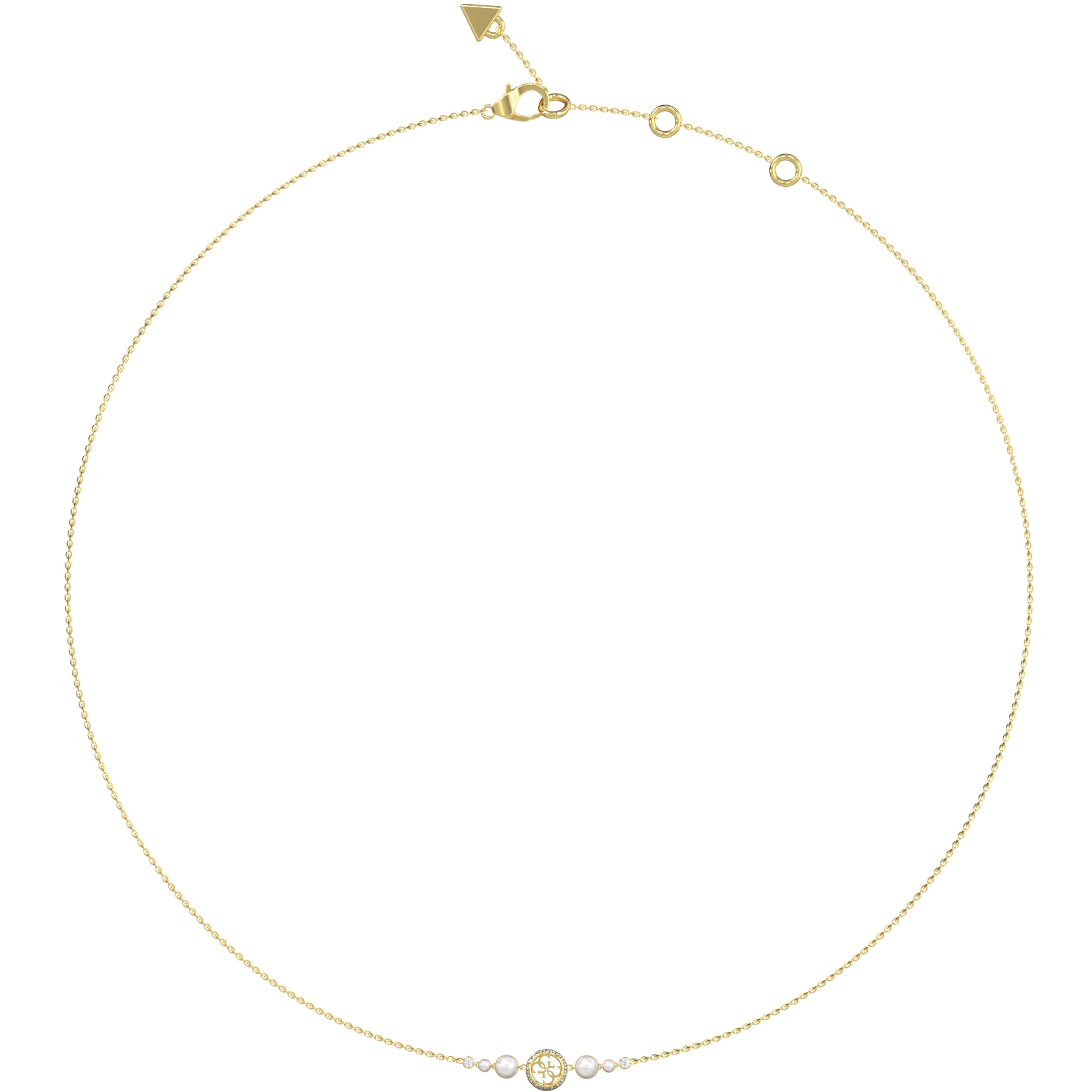 ΚΟΛΙΕ Tiny Pearly GUESS Jewellery από Επιχρυσωμένο Ανοξείδωτο Ατσάλι με Πέτρες Ζιργκόν και Μαργαριτάρια JUBN05519JWYGT/U - 