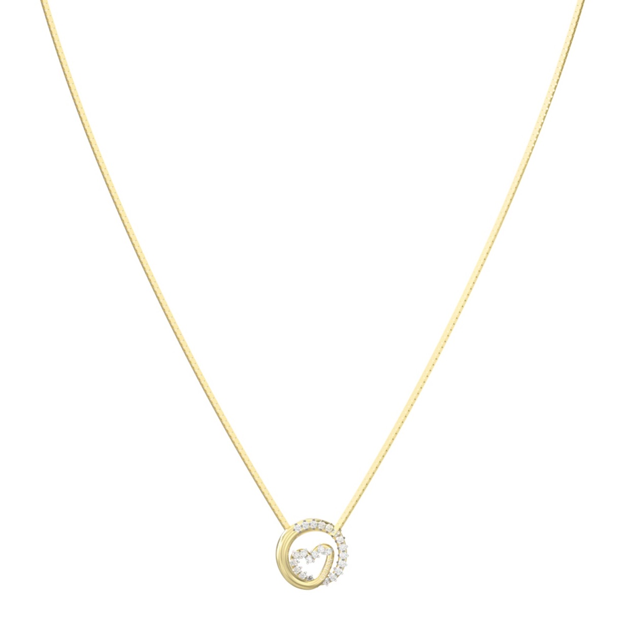 ΚΟΛΙΕ Iconique GUESS Jewellery από Επιχρυσωμένο Ανοξείδωτο Ατσάλι με Πέτρες Ζιργκόν JUBN05526JWYGT/U - 