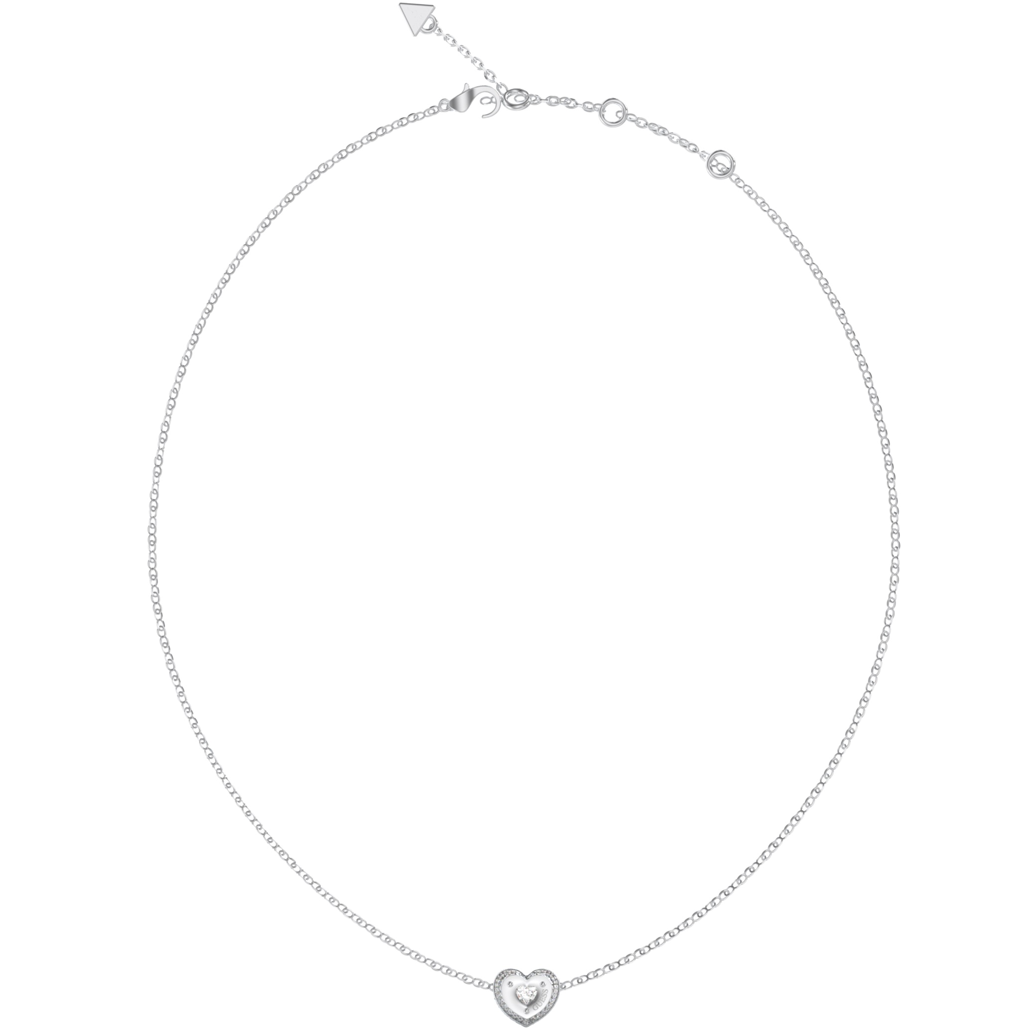 GUESS Jewellery Till Morning Necklace from Silver Stainless Steel with Zircon Stones JUBN05549JWRHT/U - 