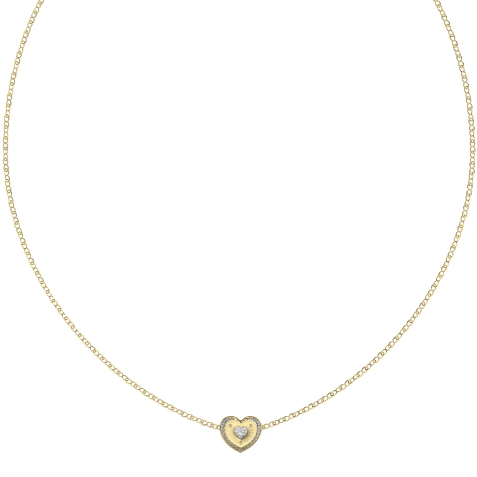 GUESS Jewellery Till Morning Necklace from Gold Plated Stainless Steel with Zircon Stones JUBN05549JWYGT/U - 