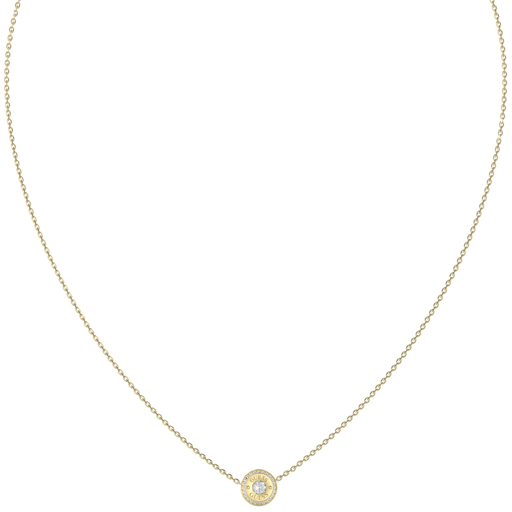 GUESS Jewellery Till Morning Necklace from Gold Plated Stainless Steel with Zircon Stones JUBN05554JWYGT/U - 1