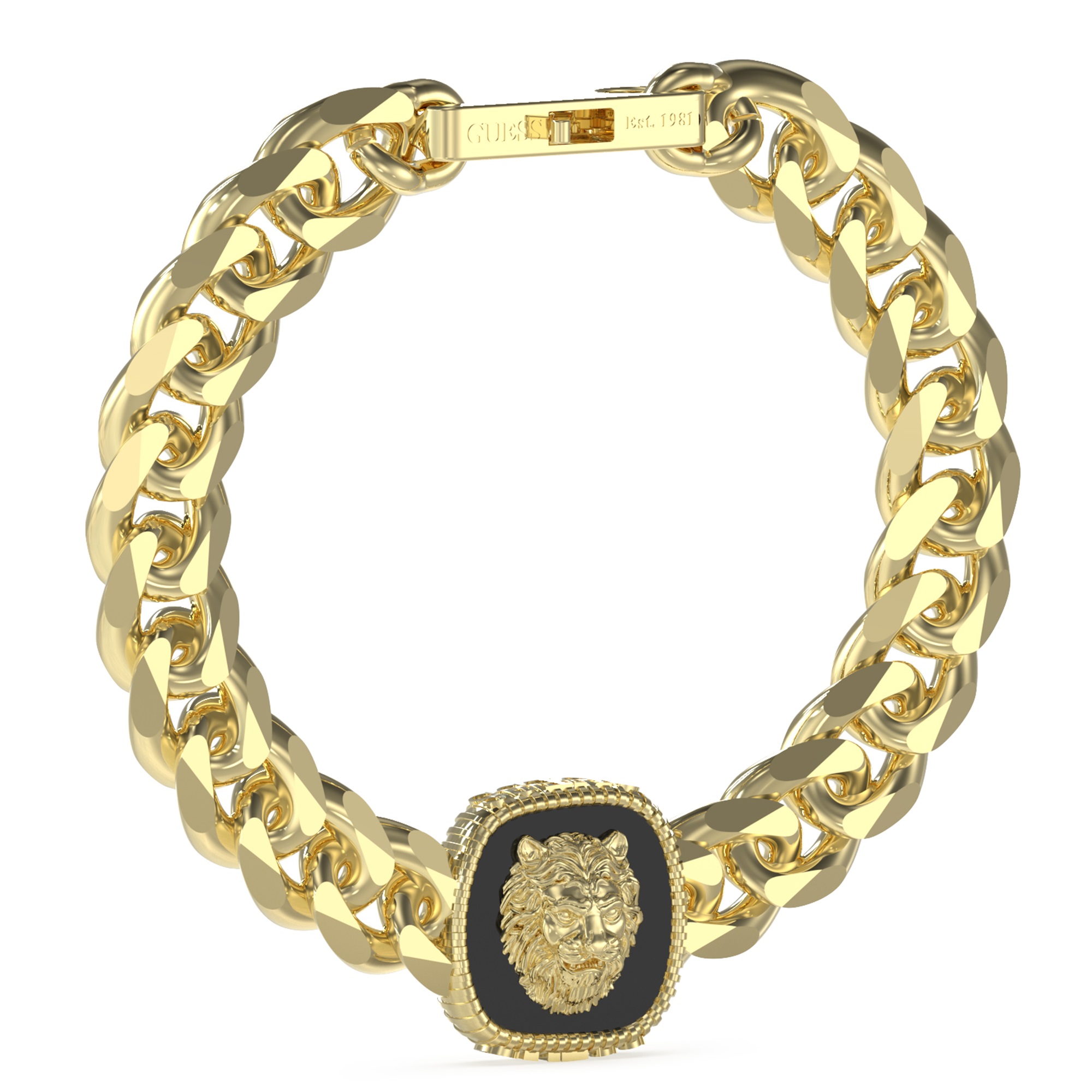BRACELET for Him Lion King GUESS from Gold-Plated Stainless Steel JUMB04001JWYGBKL - 