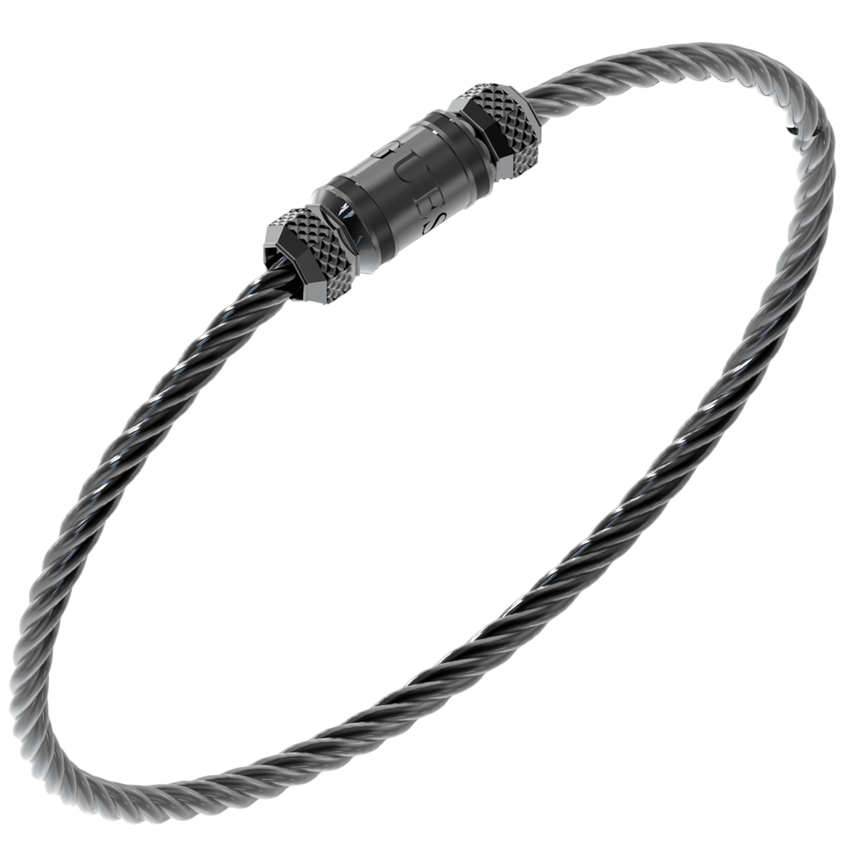 GUESS Jewelry Exagon Bracelet for Him Black Stainless Steel JUMB05096JWBKL - 