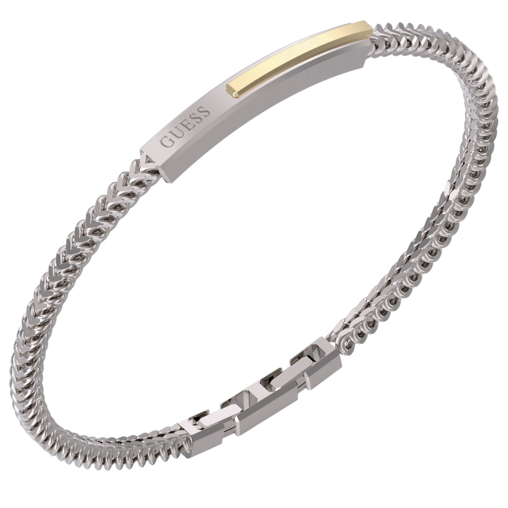 GUESS Jewelry Noir Bracelet for Him Gold-Plated and Platinum-Plated Stainless Steel JUMB05109JWYGSTL - 