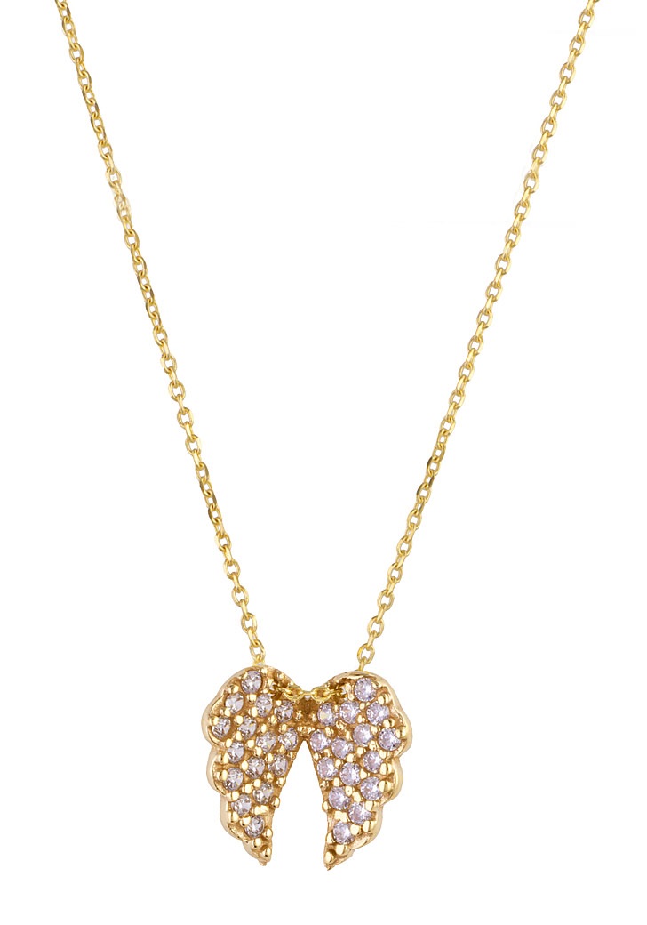 NECKLACE SENZIO Collection Yellow Gold K14 with Zircon Stones K14-064W.Y - 