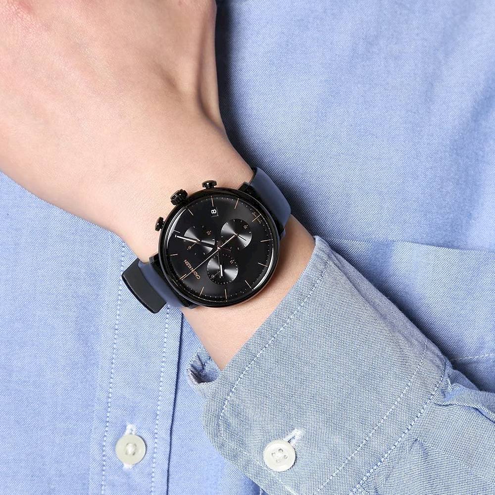 CALVIN KLEIN High Noon Chronograph 43mm Black Stainless Steel Black Leather Strap K8M274CB - 3