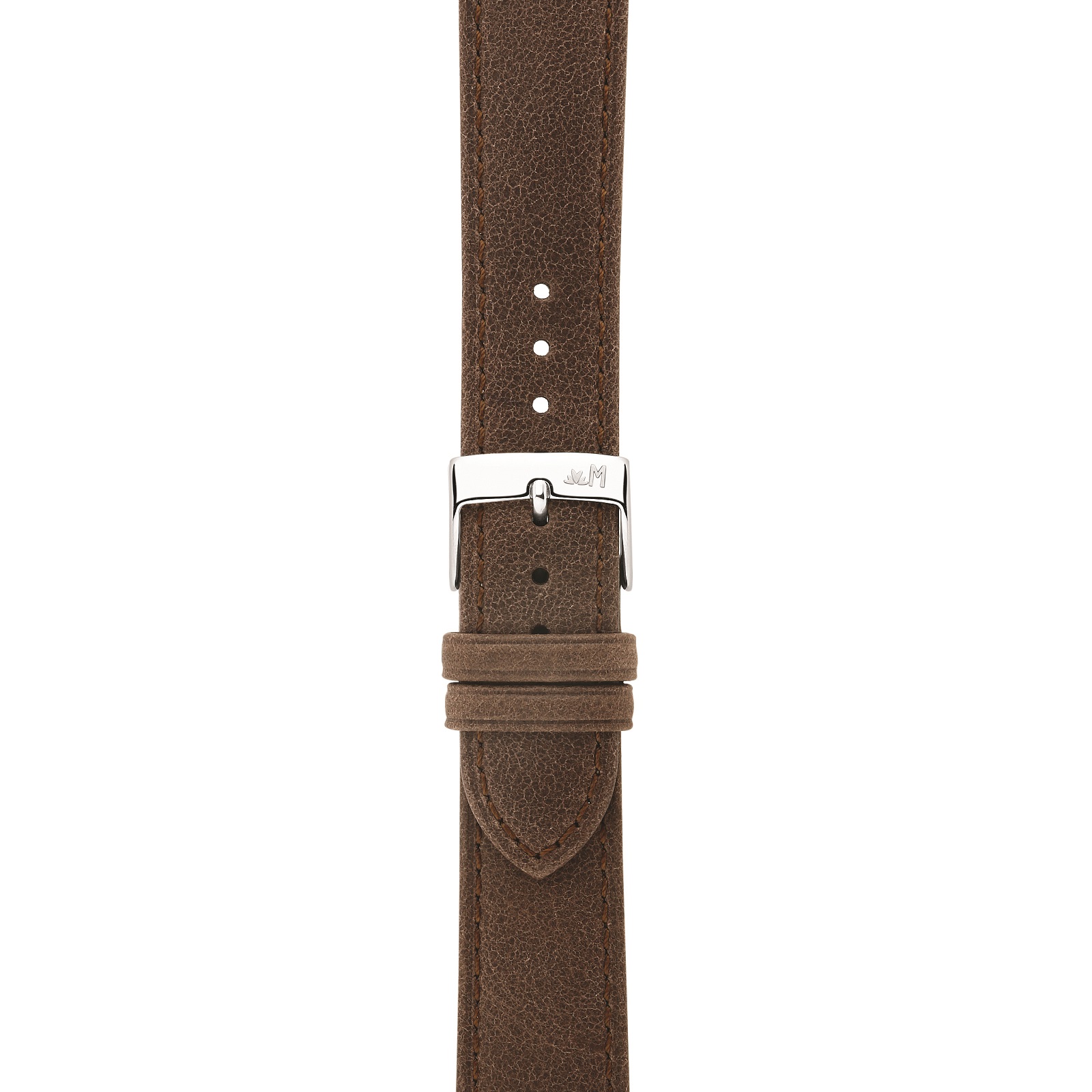 MORELLATO Kahlo Hand Made Watch Strap 18-16mm Waxy Brown Extra Soft Leather Silver Hardware A01X6022E23034CR18 - 