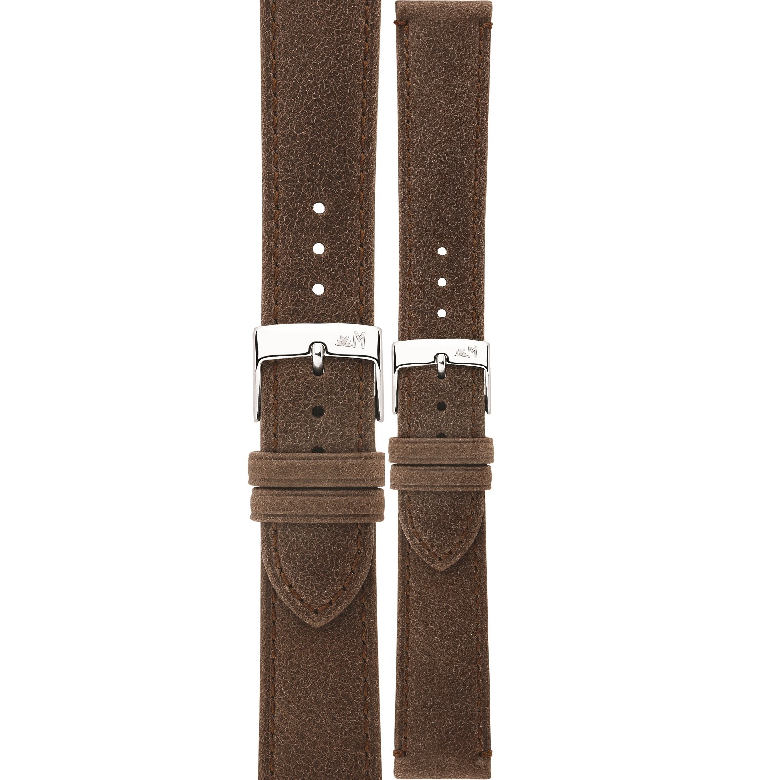 MORELLATO Kahlo Hand Made Watch Strap 18-16mm Waxy Brown Extra Soft Leather Silver Hardware A01X6022E23034CR18 - 