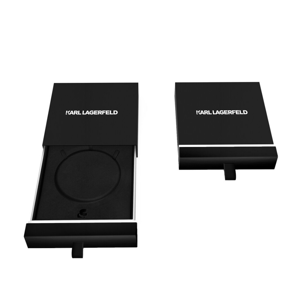 KARL LAGERFELD Charms Earrings from Gold-Plated Stainless Steel with Zircon Stones KLAYD24 - 