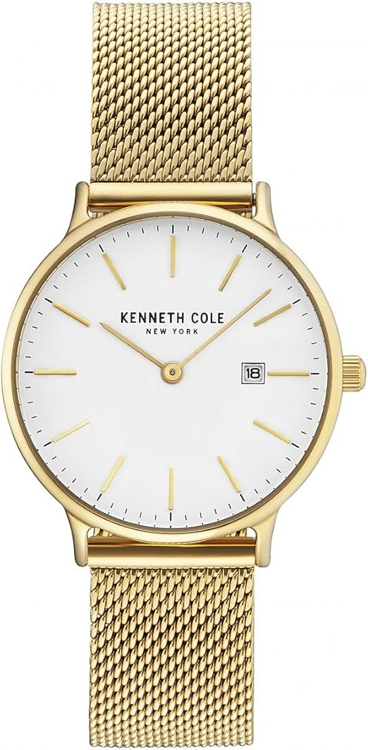 KENNETH COLE Oxford Mini Three Hands 33mm Gold Stainless Steel Mesh Bracelet KC15057006 - 