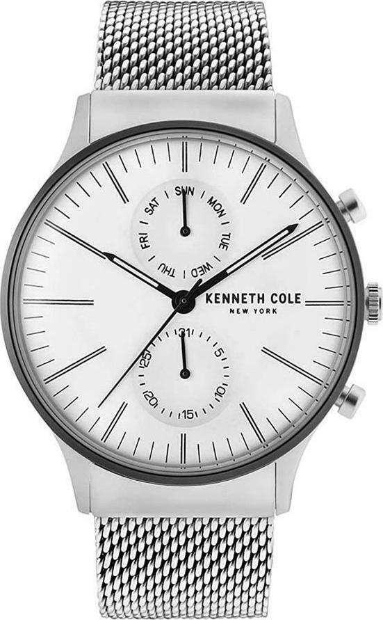KENNETH COLE New York Multifunction 42mm Silver Stainless Steel Mesh Bracelet KC50585006 - 