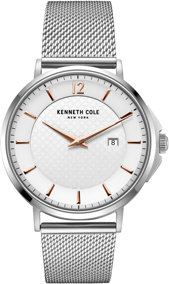 KENNETH COLE New York Three Hands 42mm Silver Stainless Steel Mesh Bracelet KC50778003 - 