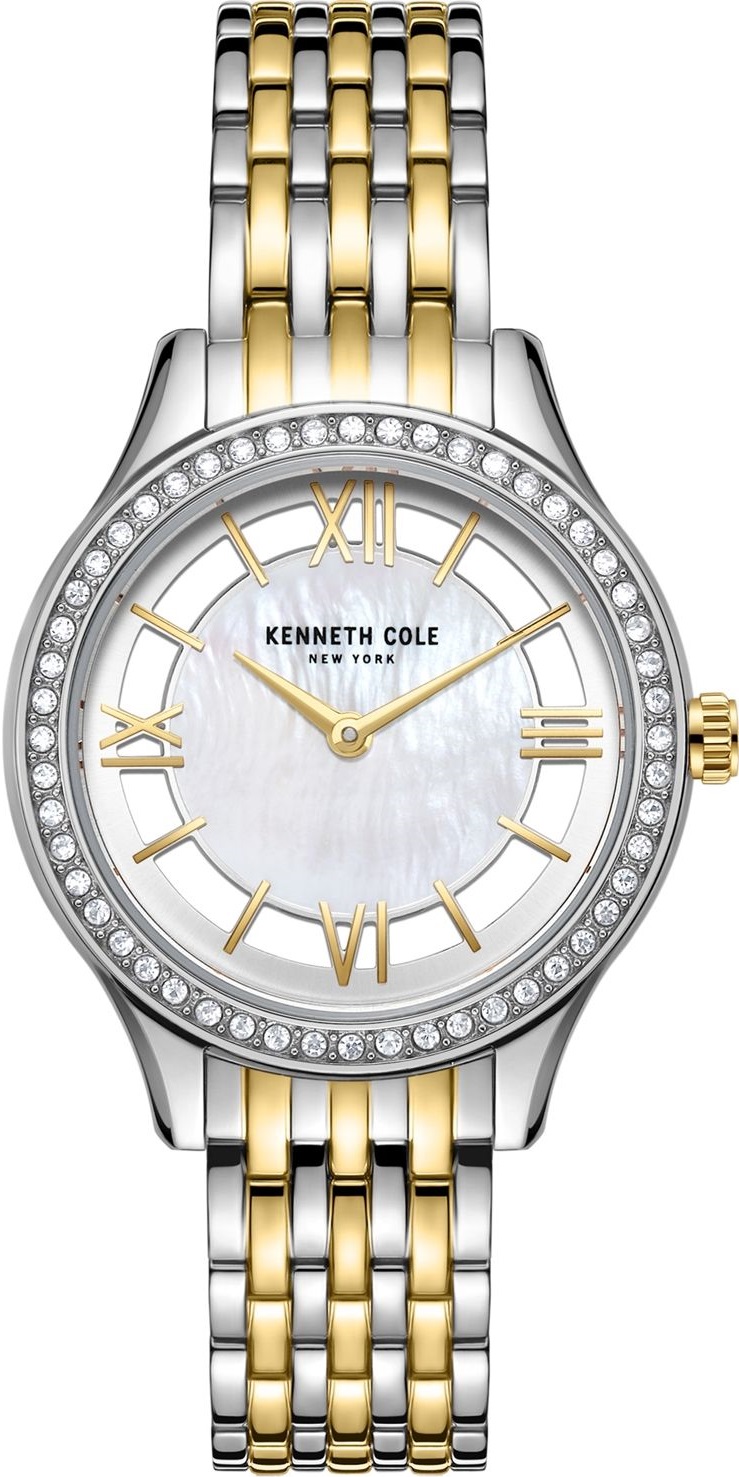 KENNETH COLE New York Three Hands 34mm Two Tone Gold & Silver Stainless Steel Bracelet KC50988002 - 