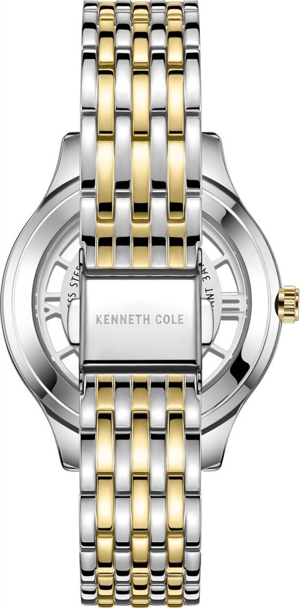 KENNETH COLE New York Three Hands 34mm Two Tone Gold & Silver Stainless Steel Bracelet KC50988002 - 