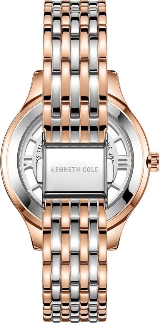 KENNETH COLE New York Three Hands 34mm Two Tone Rose Gold & Silver Stainless Steel Bracelet KC50988003 - 