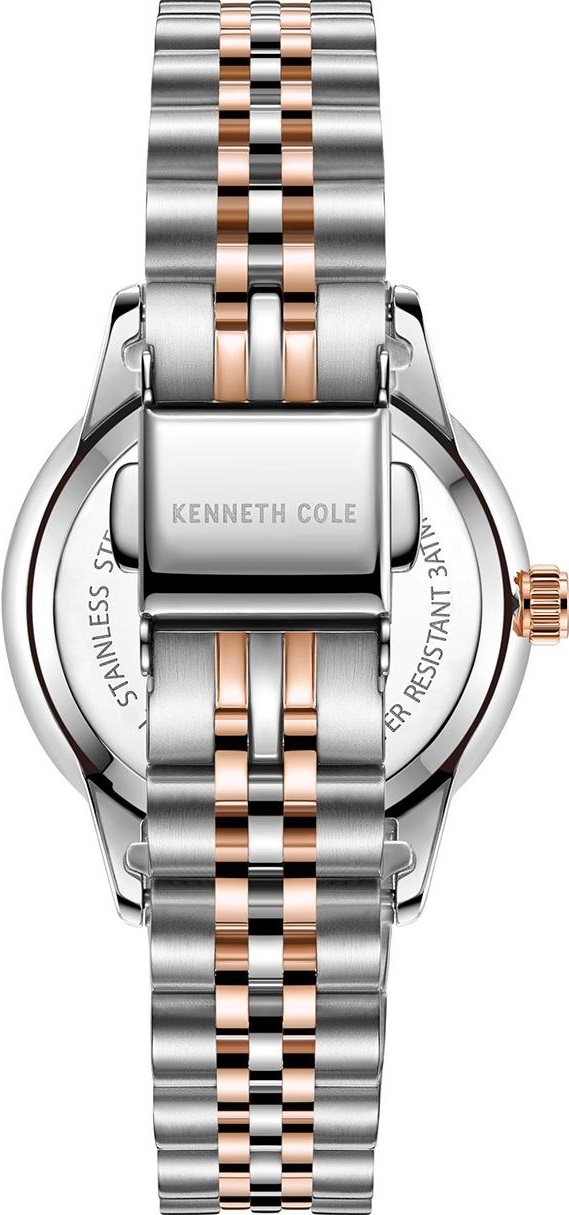 KENNETH COLE New York Three Hands 32mm Two Tone Rose Gold & Silver Stainless Steel Bracelet KC51110002 - 