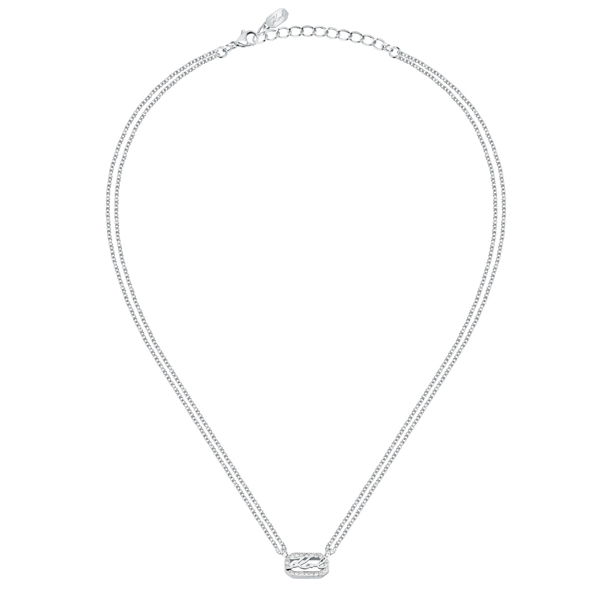 KARL LAGERFELD Crystals Necklace from Stainless Steel with Zircon Stones KLAYC13 - 
