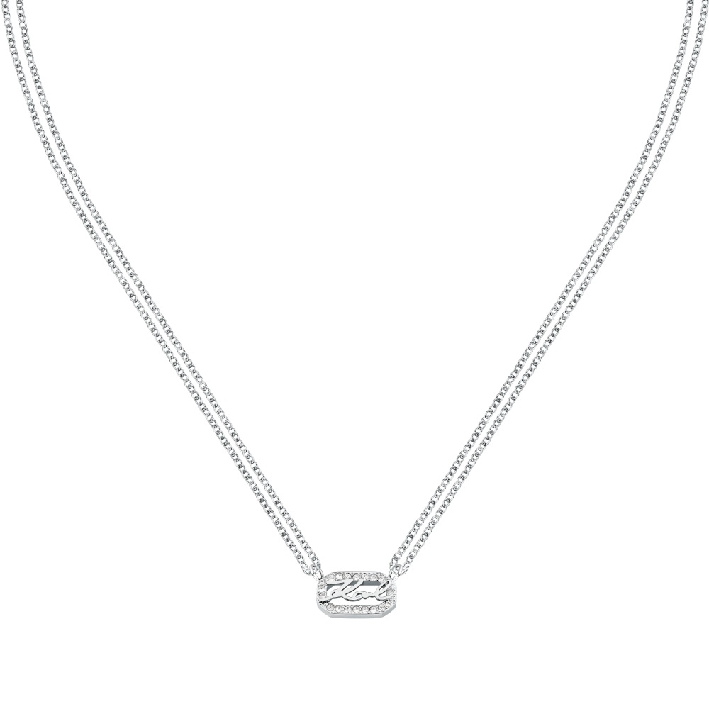 KARL LAGERFELD Crystals Necklace from Stainless Steel with Zircon Stones KLAYC13 - 