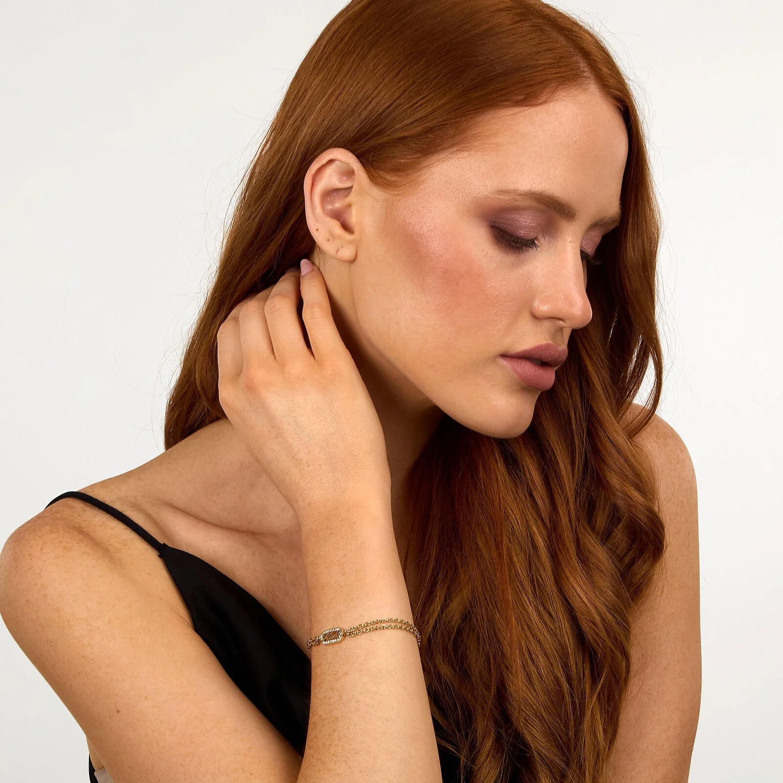 KARL LAGERFELD Crystals Bracelet from Gold-Plated Stainless Steel with Zircon Stones KLAYC32 - 3