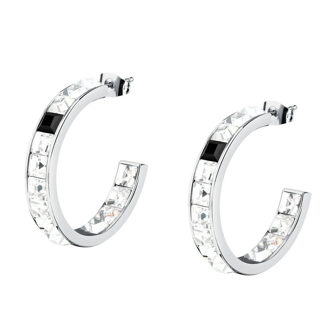 ΣΚΟΥΛΑΡΙΚΙΑ Κρίκοι Crystals KARL LAGERFELD από Ανοξείδωτο Ατσάλι με Πέτρες Ζιργκόν KLAYC36 - 