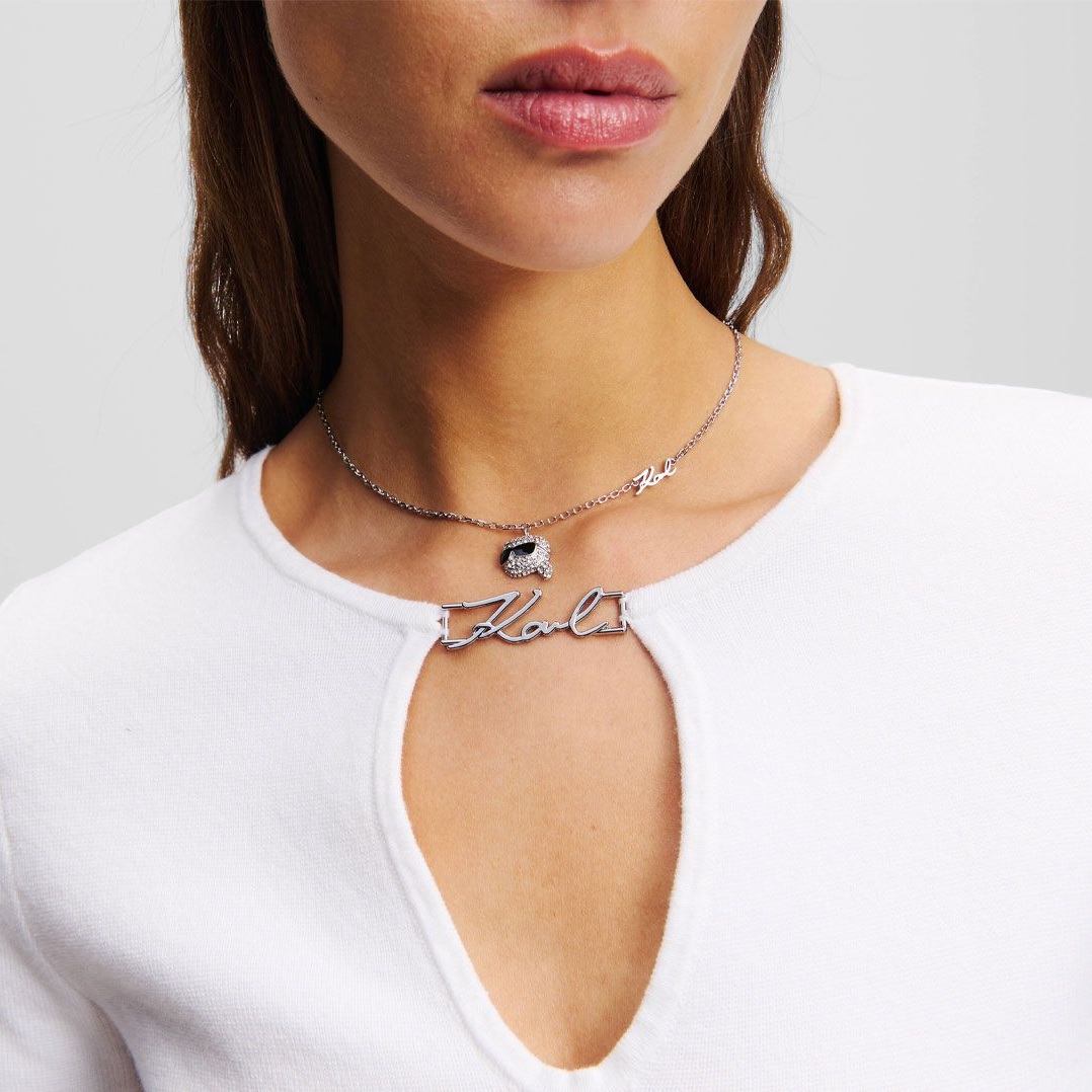KARL LAGERFELD Charms Necklace from Stainless Steel with Zircon Stones KLAYD06 - 3