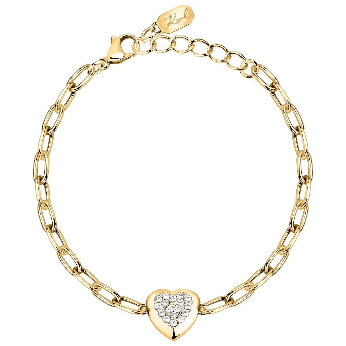 KARL LAGERFELD Charms Bracelet from Gold-Plated Stainless Steel with Zircon Stones KLAYD14 - 