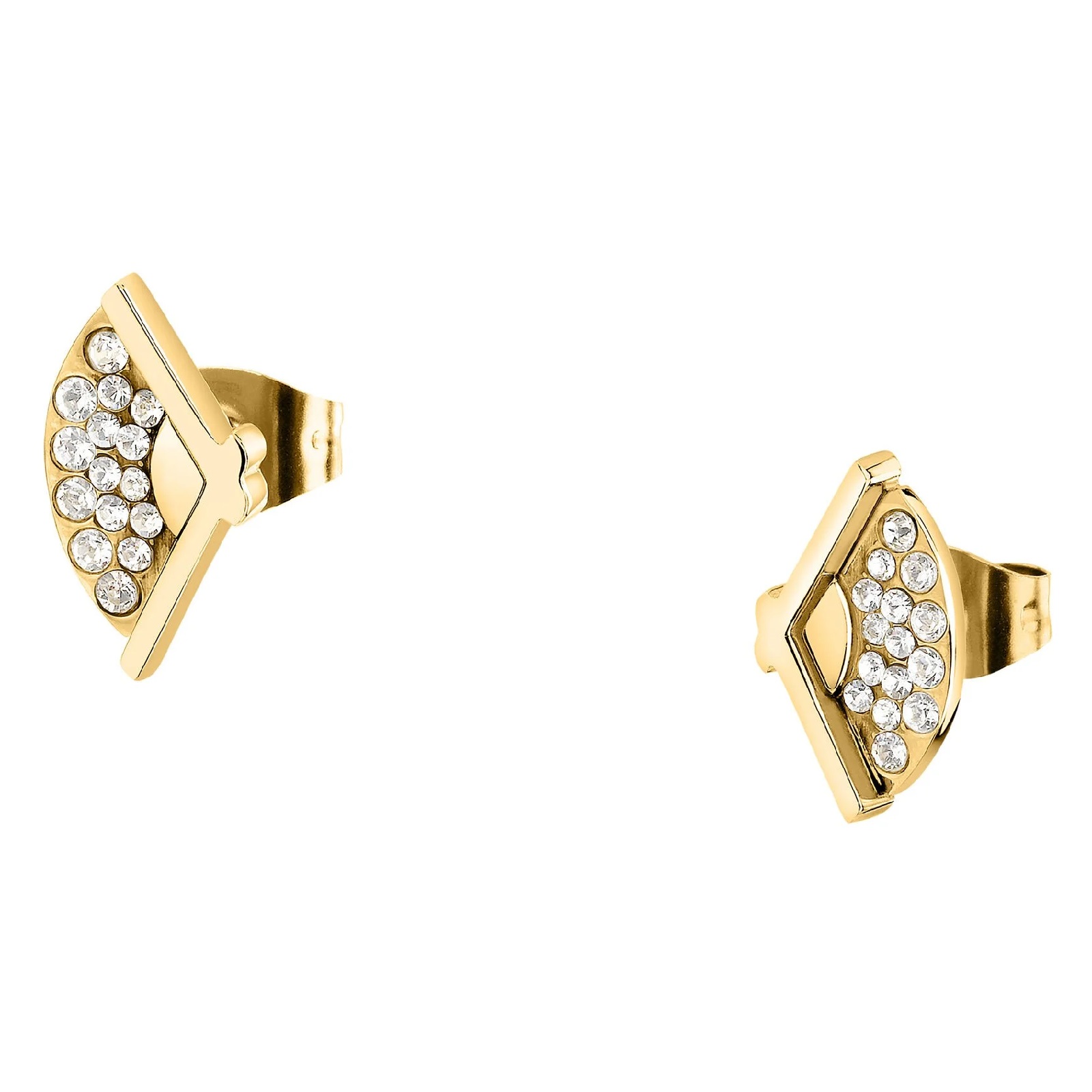 KARL LAGERFELD Charms Earrings from Gold-Plated Stainless Steel with Zircon Stones KLAYD24 - 