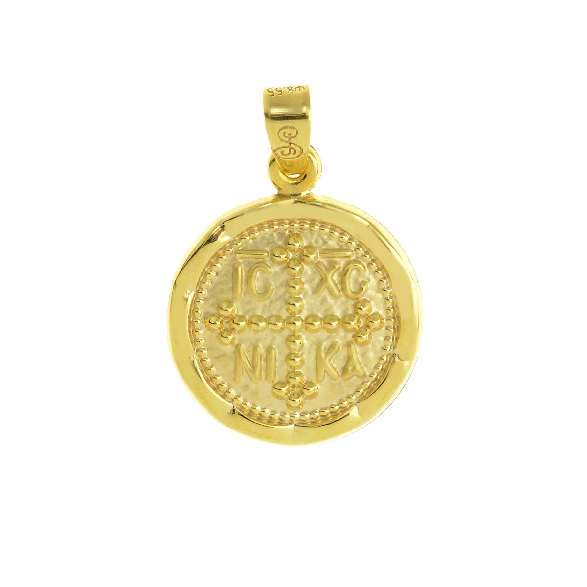 CHRISTIAN CHARMS Byzantine Double Sided SENZIO Collection from K14 Yellow Gold KN0195 - 