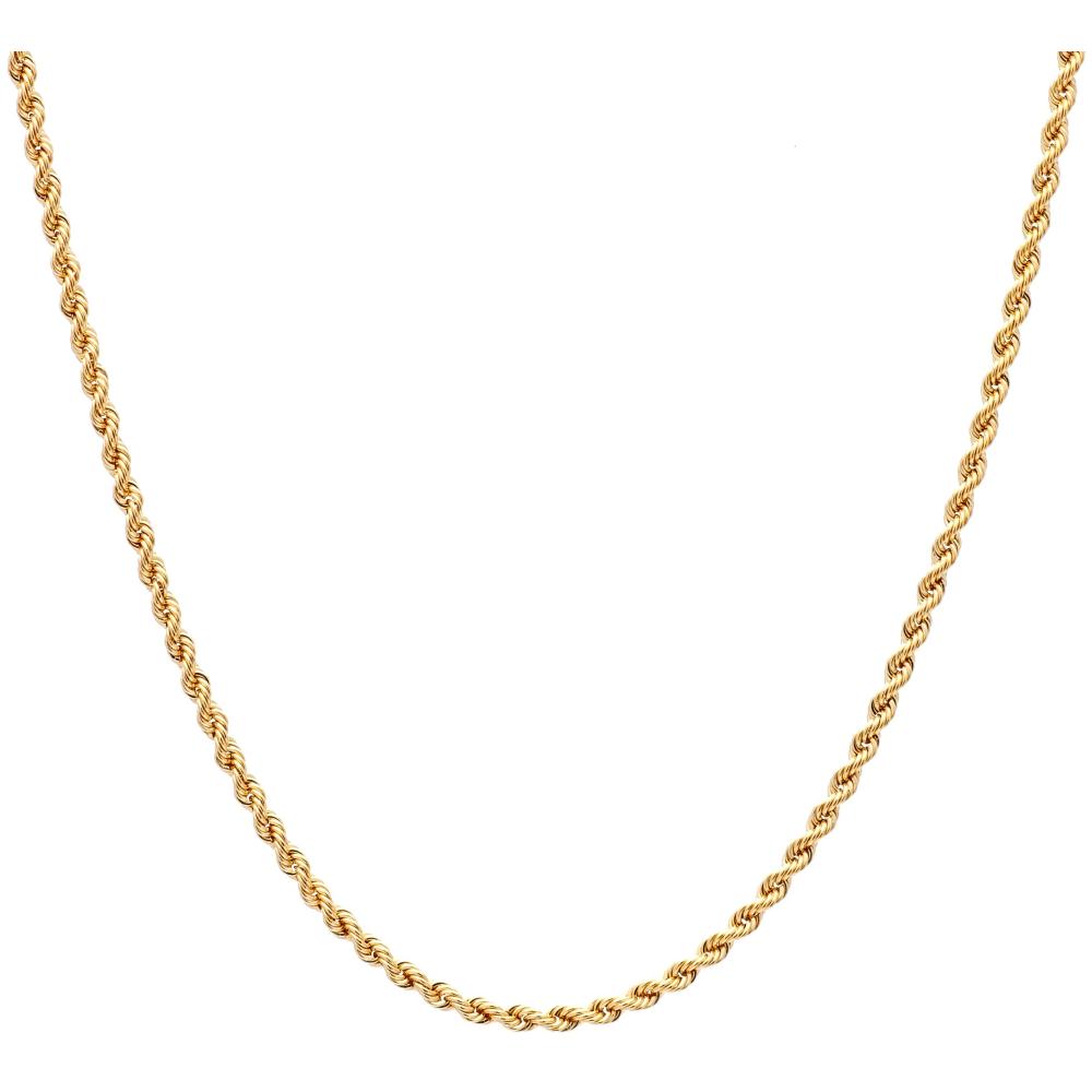 CHAIN for the Neck Kordoni Hollow K14 45cm Yellow Gold KOR101-45 - 1