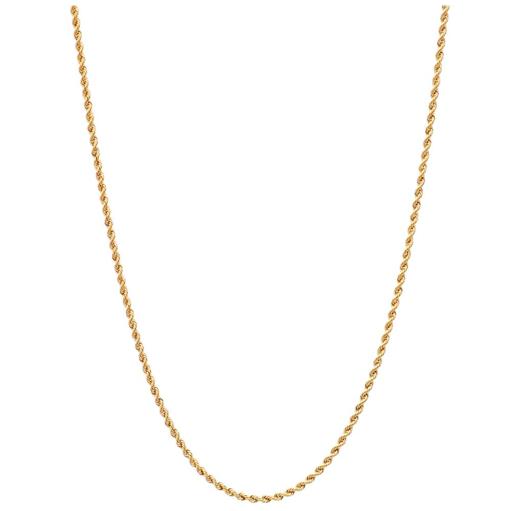 CHAIN for the Neck Kordoni Hollow K14 45cm Yellow Gold KOR101-45 - 2