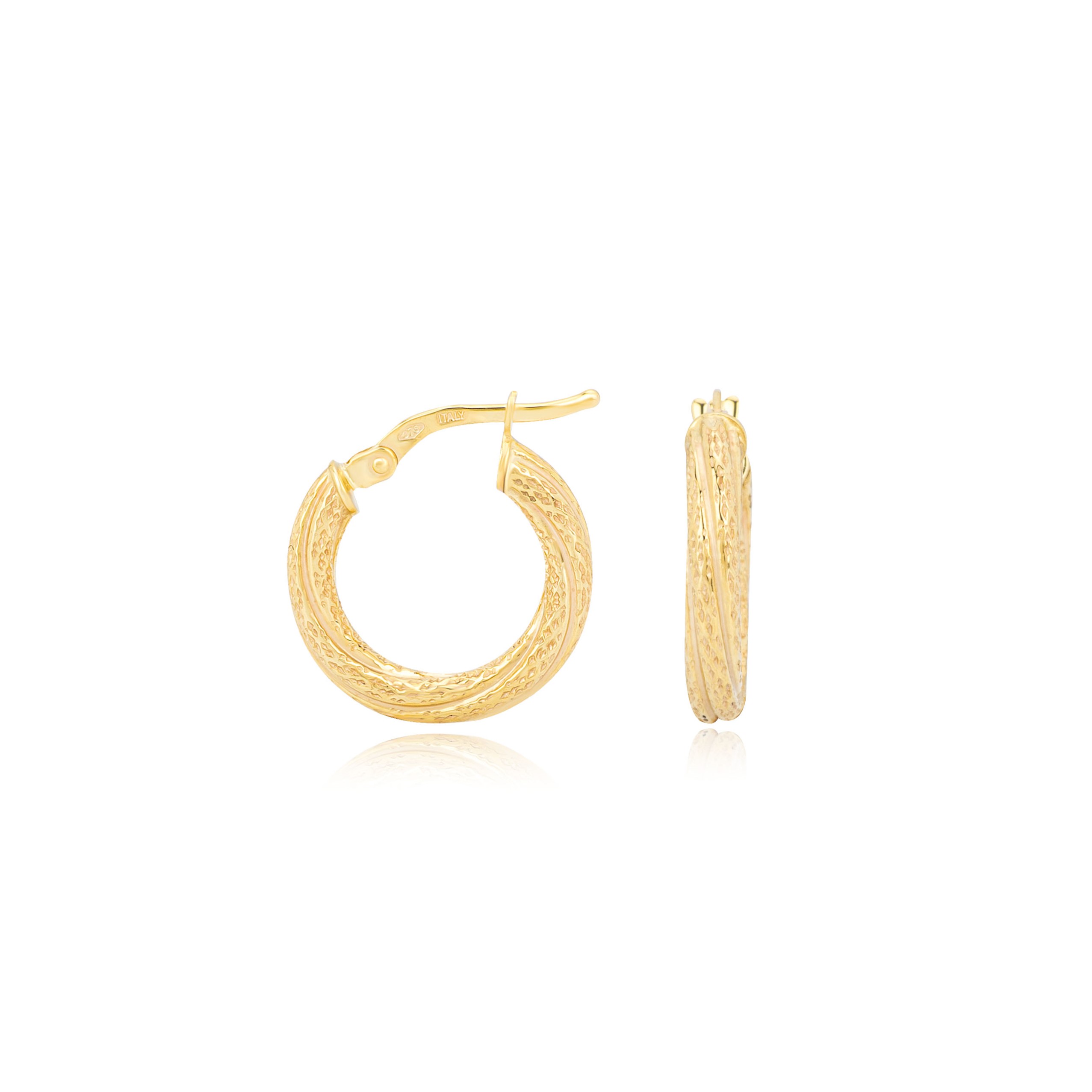 EARRINGS Hoops SENZIO Collection K9 Yellow Gold ER09301 - 