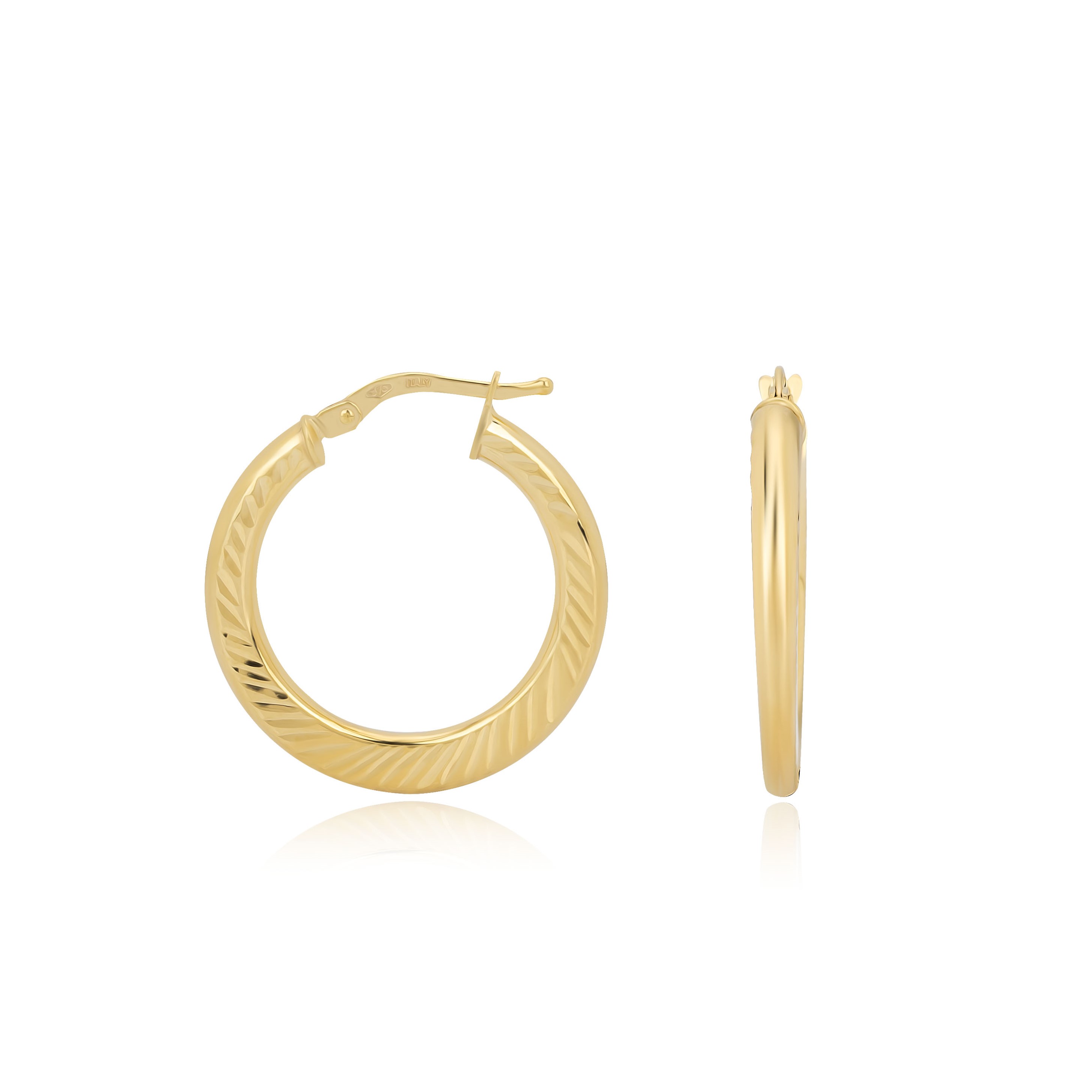 EARRINGS Hoops SENZIO Collection K9 Yellow Gold ER09317 - 