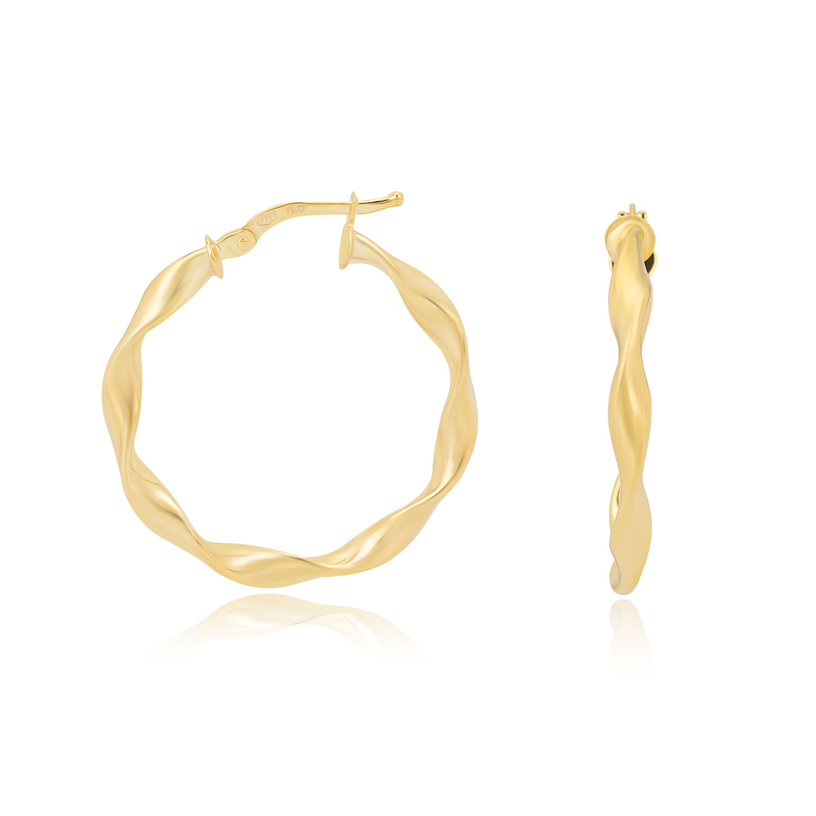 EARRINGS Hoops SENZIO Collection K9 Yellow Gold ER09329 - 