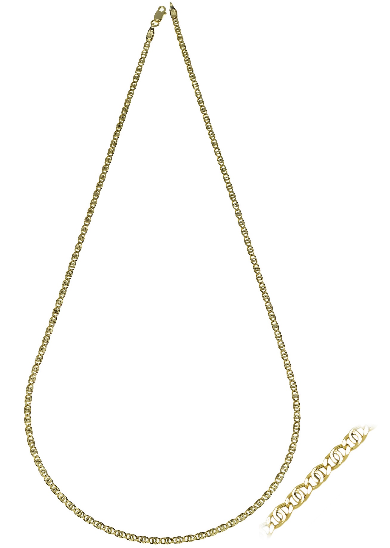 ΑΛΥΣΙΔΑ Tiger Hollow 14Κ 55cm Κίτρινο Χρυσό KTIG80-55 - 1