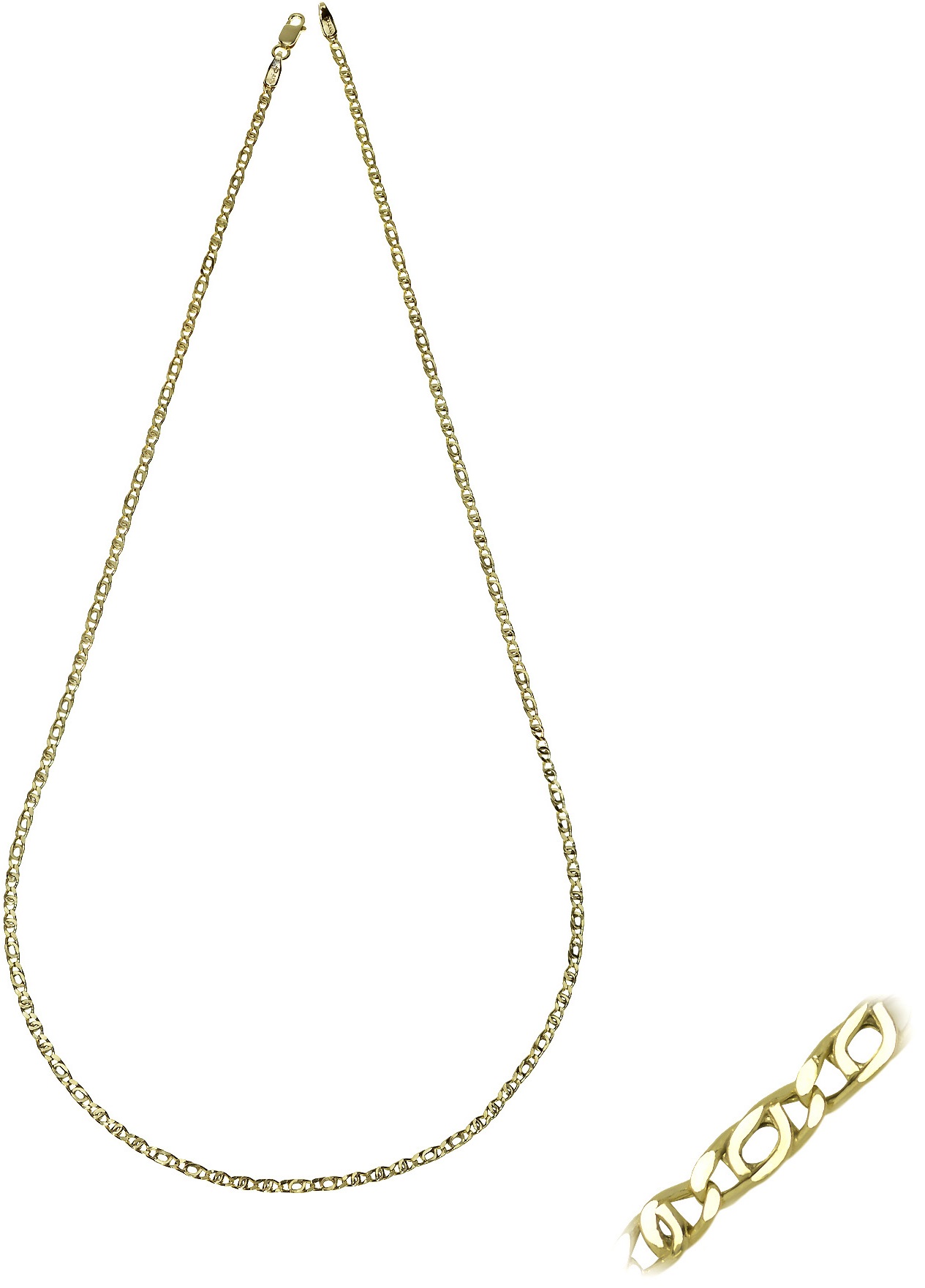 CHAIN for Neck Tiger Perdika Hollow K14 50cm Yellow Gold KTT80-50 - 1