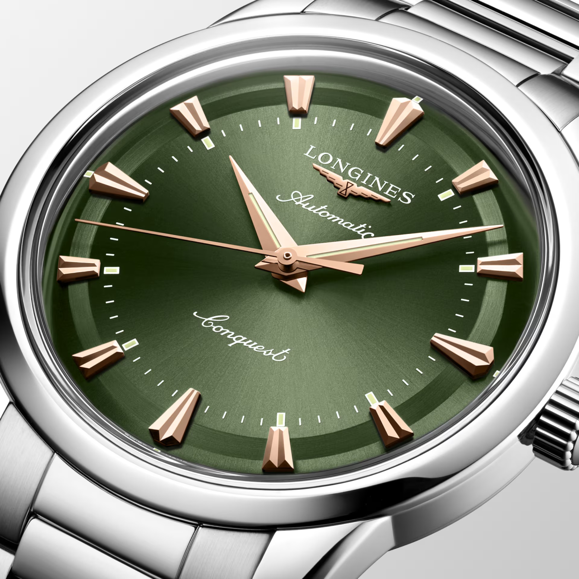 LONGINES Conquest Heritage Green Dial 40mm Silver Stainless Steel Bracelet L16504026 - 4