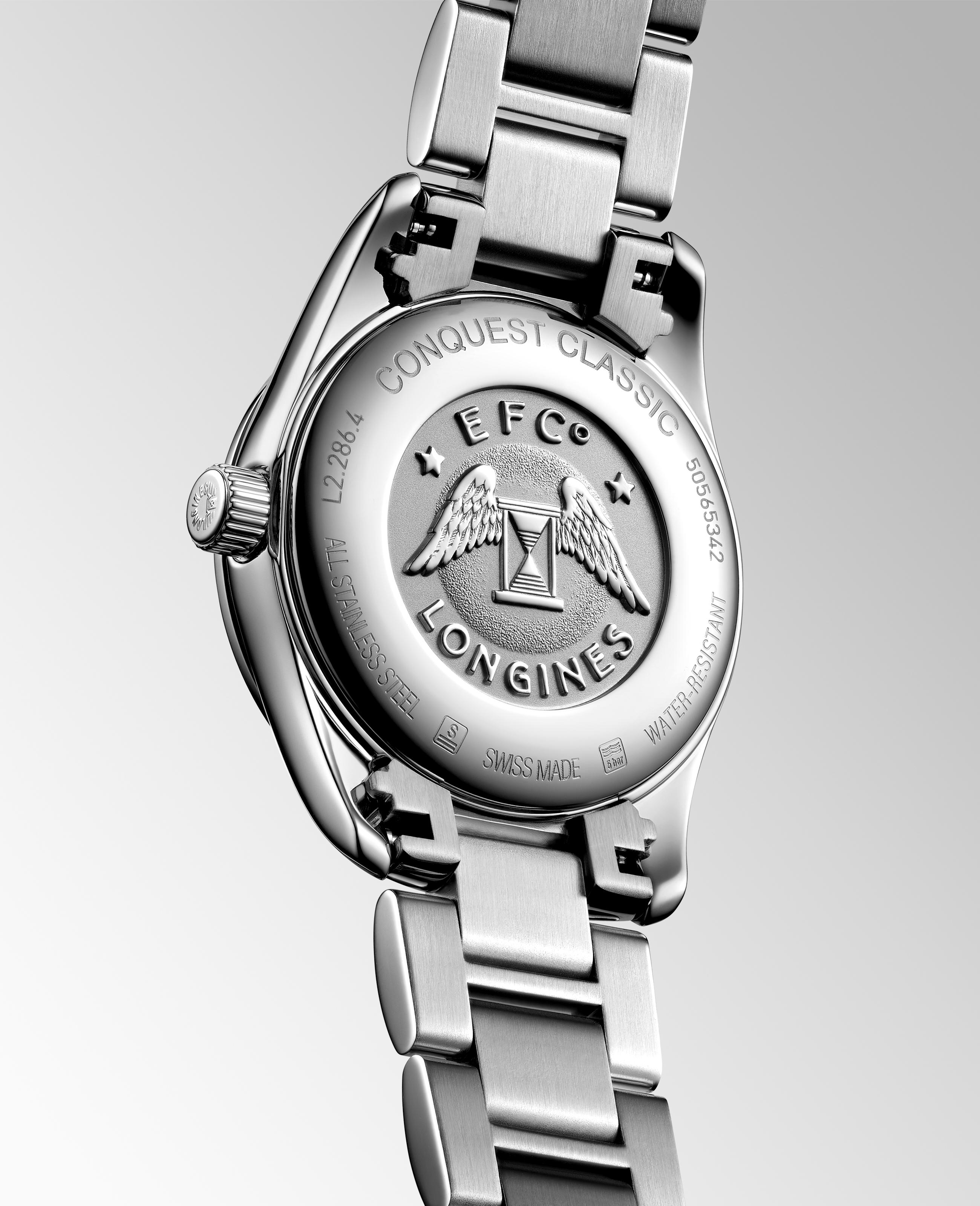 LONGINES Conquest Classic Diamonds 29.5mm Silver Stainless Steel Bracelet L22864886 - 