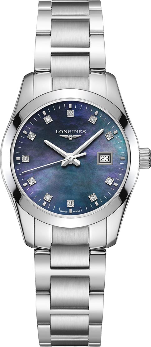 LONGINES Conquest Classic Diamonds 29.5mm Silver Stainless Steel Bracelet L22864886 - 